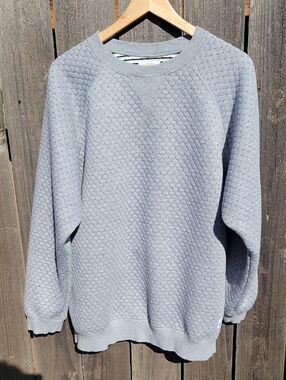 Mutton Head Lght Gray Quilted Crewneck Sweater Mens XXL